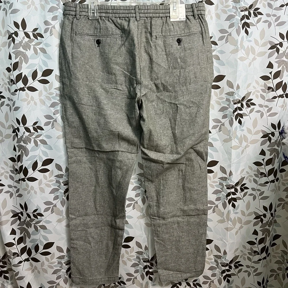 NEW Banana Republic Men's Athletic Fit Linen Blend Pants Green Grey 38x29